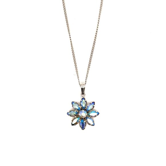 Sterling Flower Pendant Necklace - Picture 1 of 7